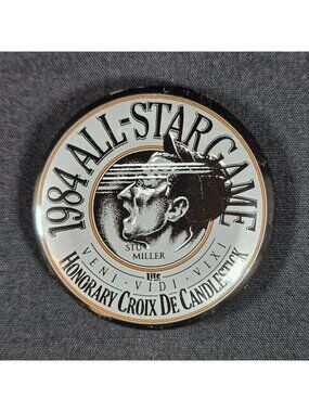 1984 All-Star Game Stu Miller Honorary Croix De Candlestick Pinback Button MLB